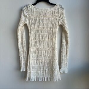 Tularosa Madeleine Mini Dress Cream Long Sleeve